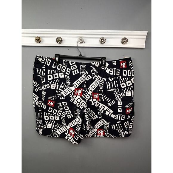 Big‎ Dogs Swim Trunks Mens 2X Mesh Drawstring Pockets All Over Print Pockets - Picture 2 of 10